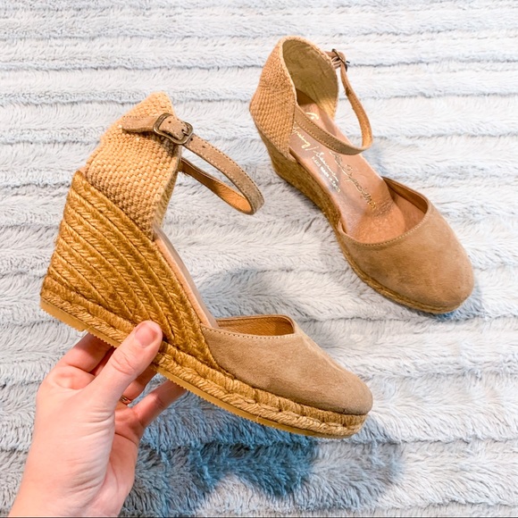 Gaimo Espadrilles Shoes - Gaimo Espadrilles Wedges Tan Suede Ankle Wrap